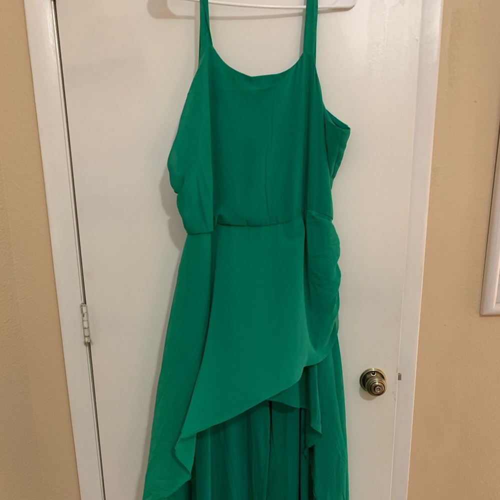Kelly Green Formal One Piece Palazzo Pant Chiffon Overlay